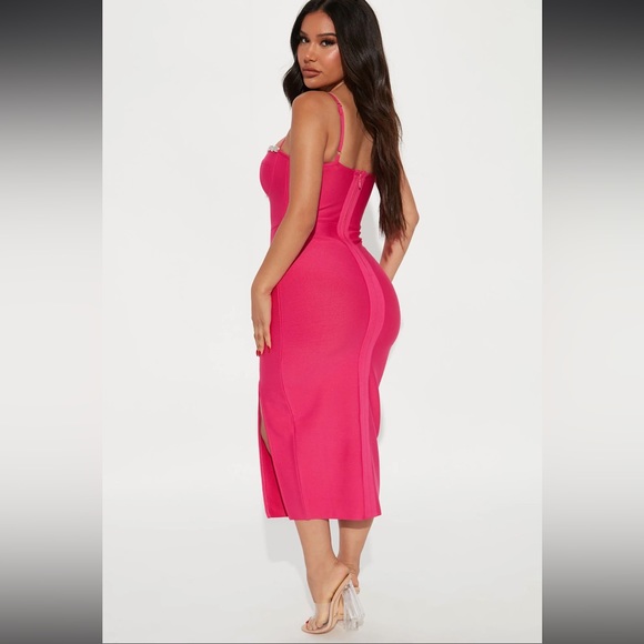 Cocktail Please Bandage Midi Dress - Fuchsia - Picture 3 of 3